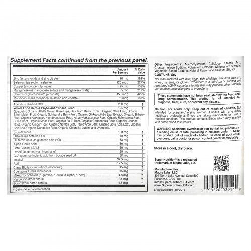 Super Nutrition, Super Immune, мультивитаминный комплекс с глутатионом для укрепления иммунитета, 60 таблеток Super Nutrition, Super Immune, мультивитаминный комплекс с глутатионом для укрепления иммунитета, 60 таблеток